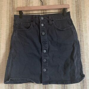 Madewell Denim Black Skirt Buttons Women Size 27 Fall Short Mini Fashion